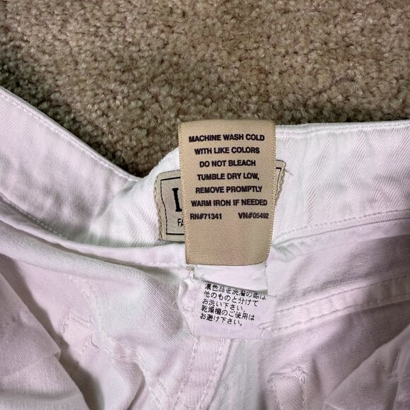 LL Bean Favorite Fit Cropped Capri Pants Womens Size 14 Petite White 35x19 E729 - Picture 5 of 13